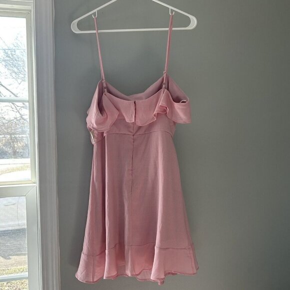 NWT Altar'd State Pink Ruffle Hemline Spaghetti Strap Dress Size large - Picture 2 of 8